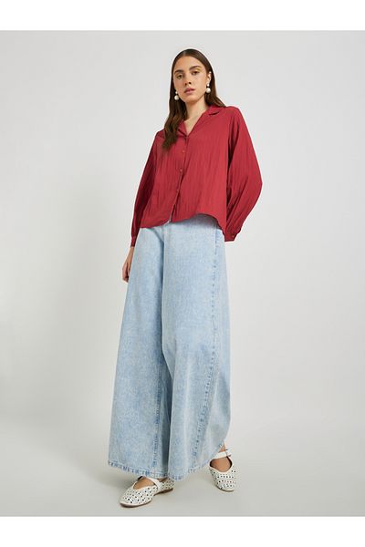 Styli Textured Balloon Sleeve Regular Fit Shirt
