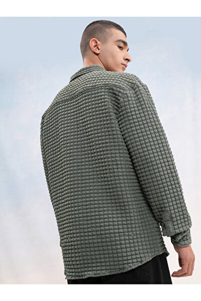 Highlander By Styli Textured Relaxed Fit Shirt