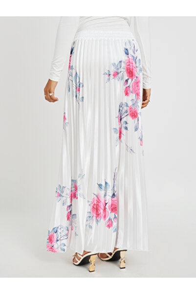 Styli Floral Print Pleated A-Line Maxi Skirt