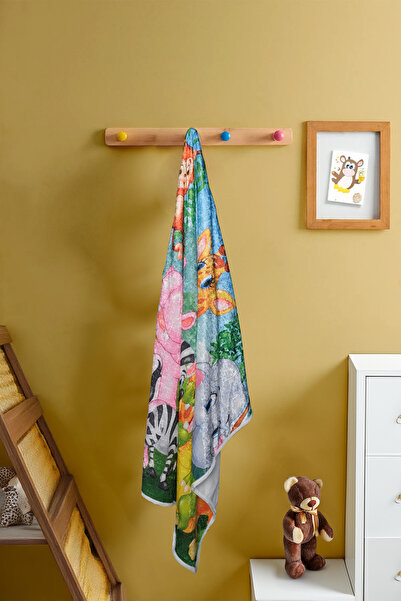 irkkids Bebek & Çocuk Orman Hayvanları Desenli Konforlu Plaj Havlusu Pamuklu ...