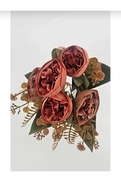 YASİMA 27 CM BORDO ŞAKAYIK GÜLLÜ ARANJMAN ÇİÇEKLER VAZO SAKSI DEKOR SÜSÜ