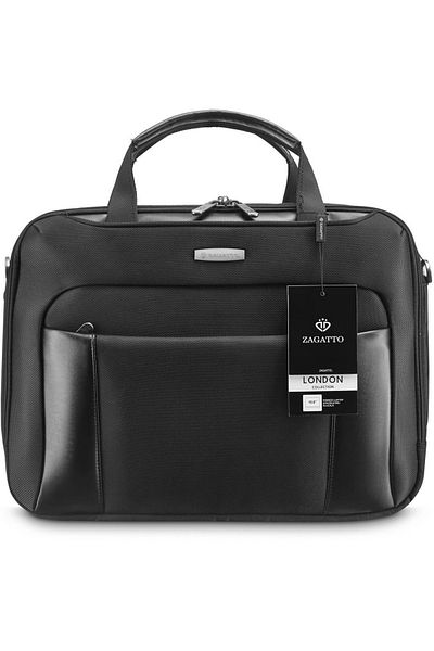 zagatto Business laptop bag 15.6”, waterproof, padded, detachable strap, trolley sleeve, ZG109