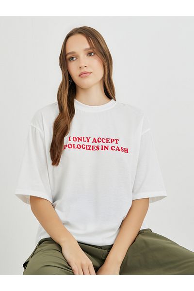 Styli Slogan Print Regular Fit T-Shirt