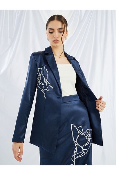 Styli Embellished Regular Fit Regular Length Blazer
