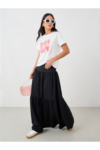 Styli Slogan Print Round Neck T-Shirt