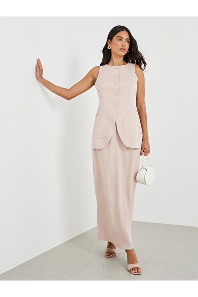 Styli Buttoned Longline Waistcoat