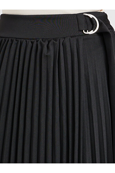 Styli Pleated Wrap Belted A-Line Midi Skirt