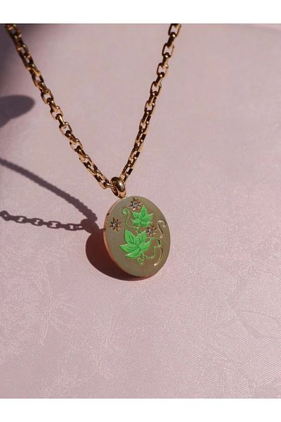 Reorah Collection Vintage Leaf Steel Necklace