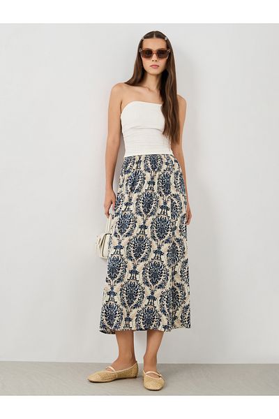 Styli All-Over Print A-Line Midi Skirt