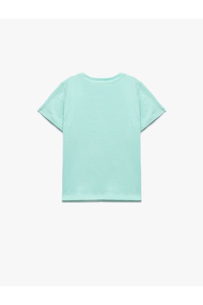 Koton New Season Cotton Short Sleeve Crew Neck Seashell Printed T-Shirt