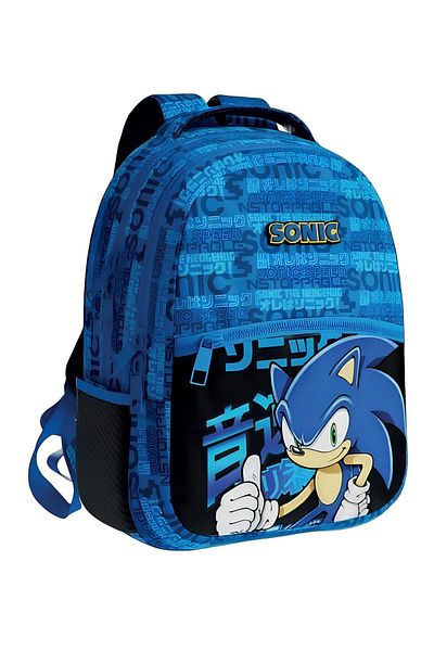 Sonic Boom School Bag, Pencil Bag - Sonic Steel Flask 500 ml Gift