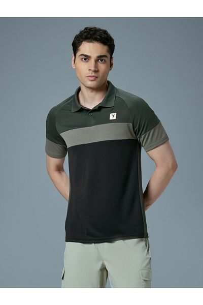 Technosport By Styli Color Block Short Sleeve Slim Fit Polo T-Shirt