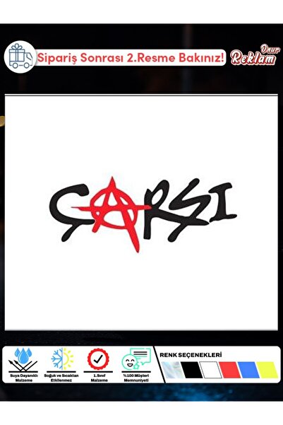 Onur Reklam Çarşı Logo Sticker – Anarşi Sembollü Araba ve Motosiklet Çıkartma...