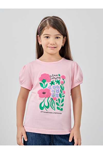 Styli تي شيرت بأكمام منتفخة وطبعة جرافيكية مطرزة