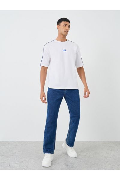 Styli Contrast Shoulder Piping Heavy Jersey Oversized T-Shirt