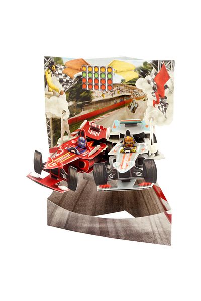 Santoro Greeting card 3D Santoro Swing Cards - Racing Cars