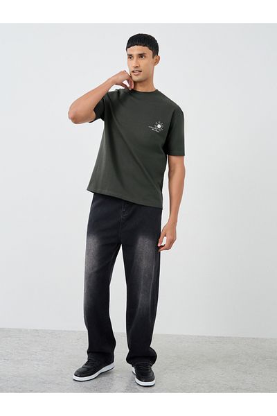 Styli Graphic Print Round Neck Oversized T-Shirt