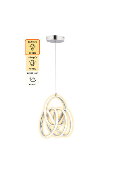 neeko VALENCİA Kumandalı 3 Renk Dimmerli LED Sarkıt Avize – Modern Krom Kaplama