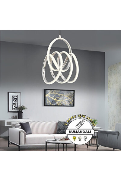 neeko VALENCİA Kumandalı 3 Renk Dimmerli LED Sarkıt Avize – Modern Krom Kaplama