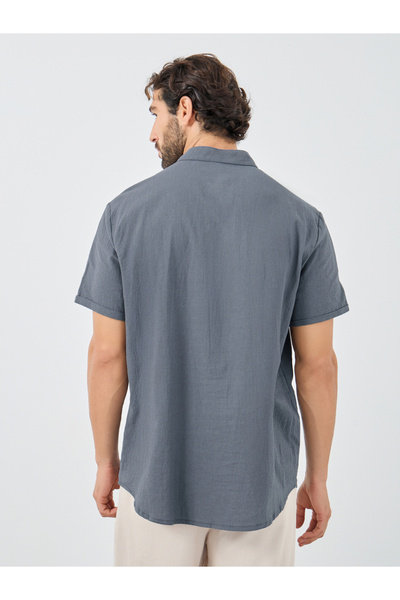 Take Two By Styli Solid Buttoned Mandarin Collar Shirt