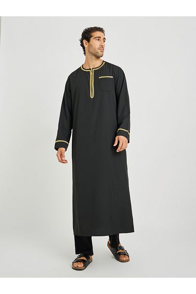 Take Two By Styli كورتا رجالي بأكمام طويلة ورقبة دائرية وتفاصيل دانتيل