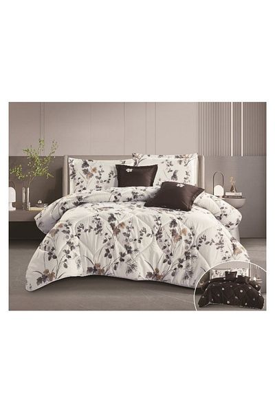 smart home Double-sided comforter set, 6-piece bedspread, 6-piece comforter with filling, 100% microfiber