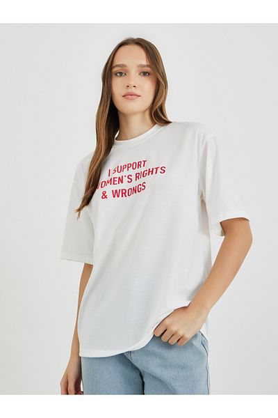 Styli Slogan Print Regular Fit T-Shirt