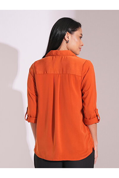 Globus By Styli Solid Roll Up Sleeve Regular Fit Top