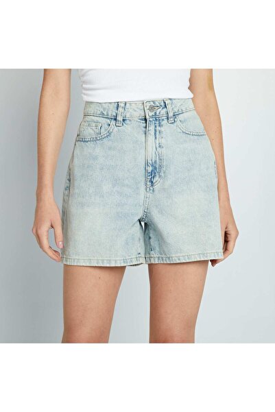 KIABI High-rise denim shorts BLUE