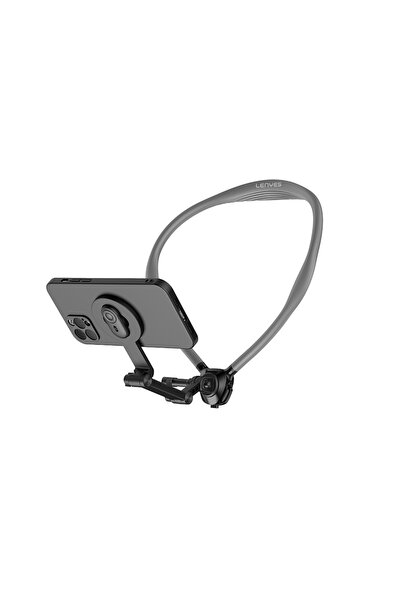 Lenyes CR197 Eller Serbest Magnetik Boyun Askılı Telefon Tutucu Siyah