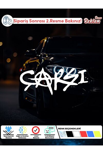 Onur Reklam Çarşı Logo Sticker – Anarşi Sembollü Araba ve Motosiklet Çıkartma...