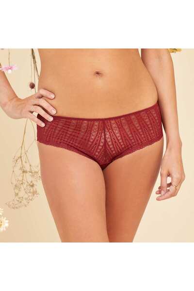 KIABI Openwork lace boy shorts - Pink October RED