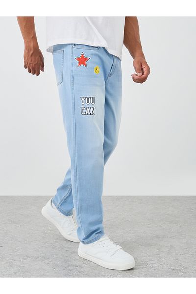 Styli Printed Mid Rise Regular Fit Jeans