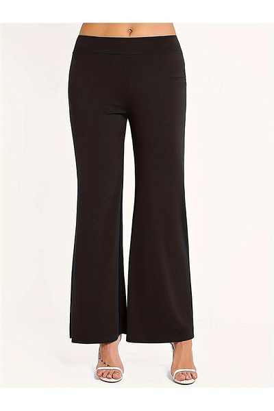 Rowena By Styli Solid Fit and Flare Mid Rise Trousers