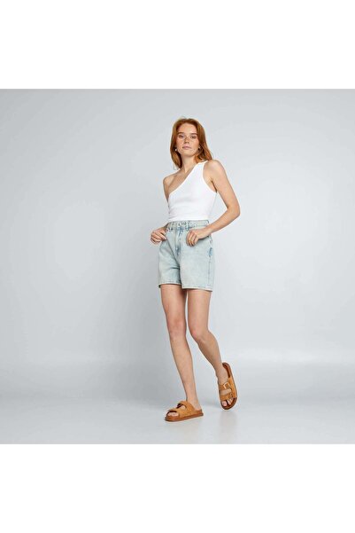 KIABI High-rise denim shorts BLUE