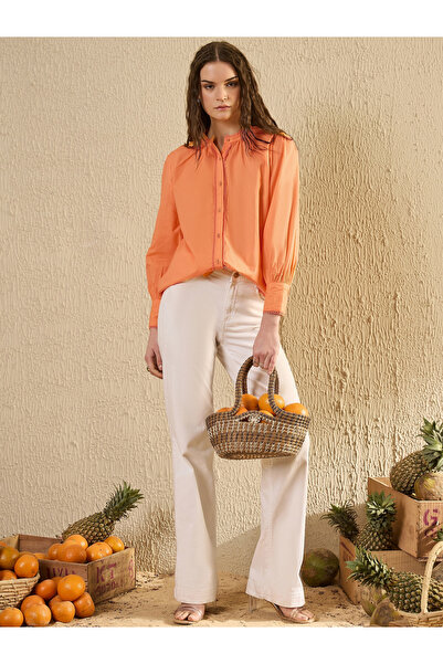 Sanskrutihomes By Styli قميص بأكمام منفوخة وأزرار وياقة ماندرين