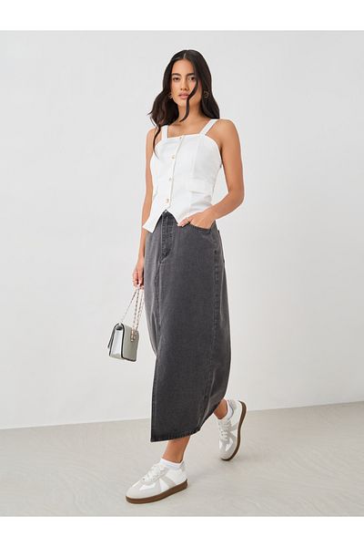 Styli Strappy Buttoned Asymmetric Hem Waistcoat