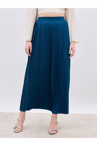 Styli Pleated Flared Maxi Skirt