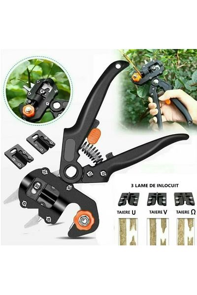 K KATHODE Professional Device Set, Grafting Pliers With 3 Blades Plus Grafting Tape Roll