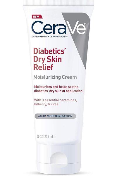 CeraVe Moisturizing Cream for Diabetics’ Dry Skin | Urea Cream with Bilberry for Face and Body | F