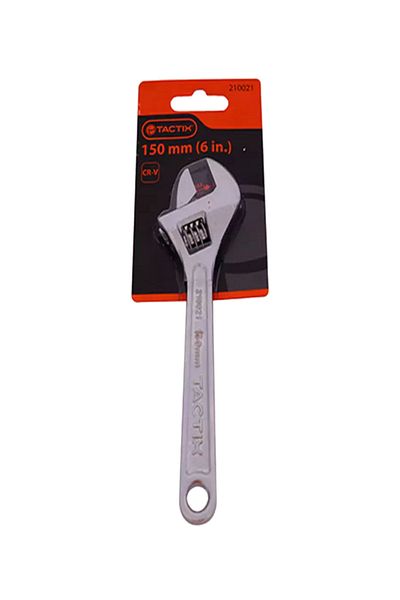 Tactix Corrosion-Resistant Chrome-Vanadium Steel Adjustable Wrench