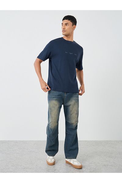 Styli Slogan Print Crew Neck Short Sleeve T-Shirt