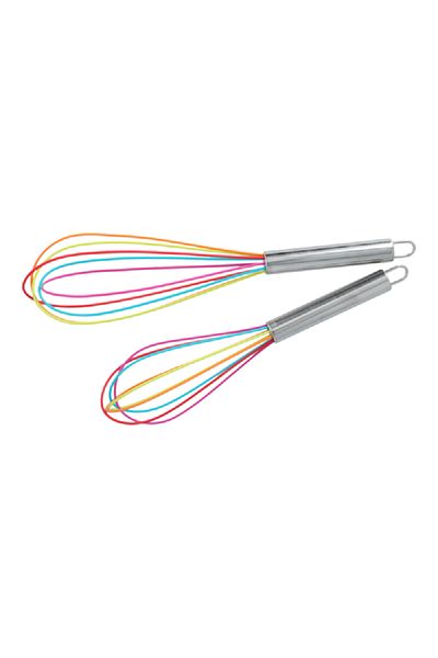 Core Kitchen 2-Piece Anti-Microbial Silicone Whisk Set Multicolor M/L