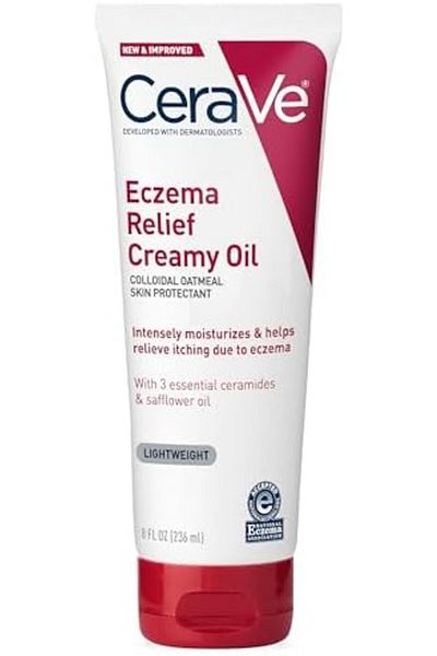 CeraVe Eczema Relief Creamy Body Oil | Anti Itch Cream for Eczema & Moisturizer for Dry Skin with Co
