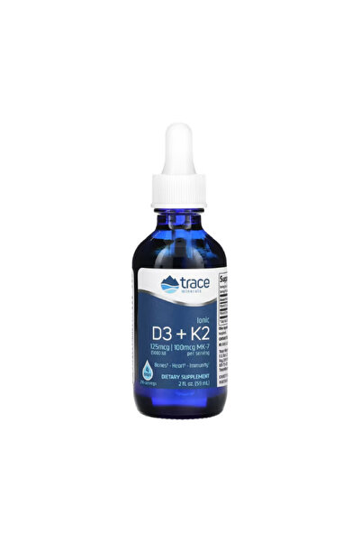 Trace Minerals Vitamina ionică D3 + K2 59ml - Oligoelemente