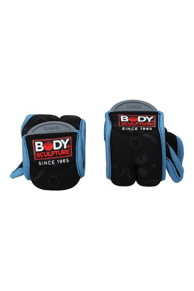 BODY SCULPTURE Sculpture 2-Piece Velcro Closure Neoprene Wrist Weights Black and Blue 1kg