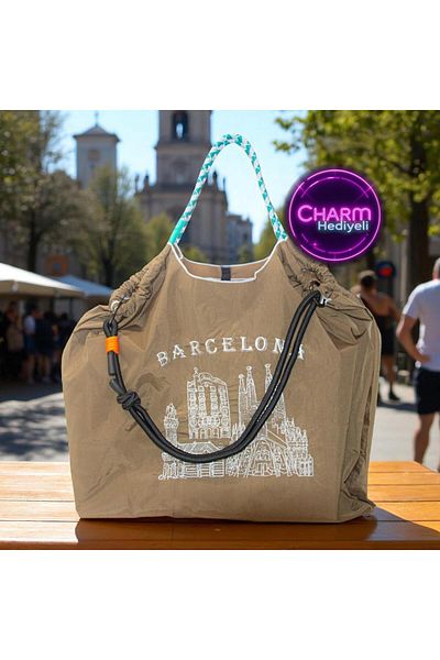 BARCELONA 21K حقيبة نسائية خفيفة الوزن للاستخدام اليومي أو الشاطئ مقاس كبير 21-K برشلونة