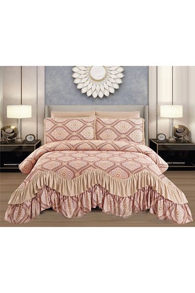 CHIRASO CHIRASO Bedspread Set, Finet Microfiber, Ruffles, 3 Pieces, 220x270cm, 2 Pillowcases 50x70+5cm