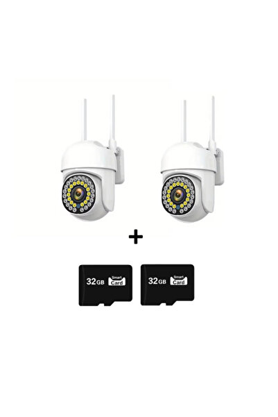 COBI SMART® Set 2 camere de supraveghere 8161QJ, Wifi IP, rotatie 355 Grade, 2 x 32 GB