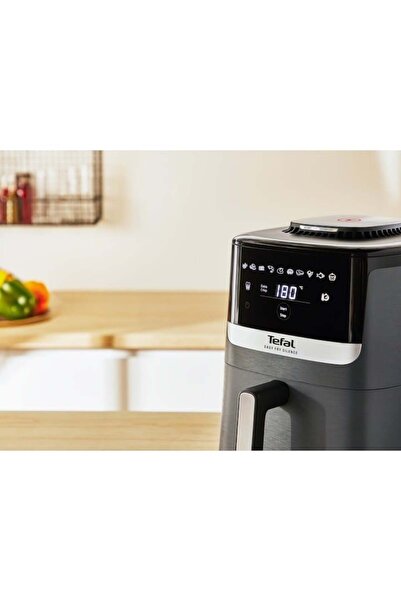 TEFAL Easy Fry Silence Ey551he0 Hot Air Fryer, 1670 W, 5l, 10 Preset Programs, Lcd Screen, Gray